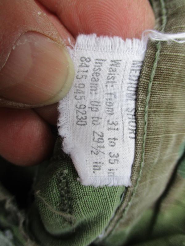 1969 US ARMY issue VIETNAM WAR erdl green slant pocket JUNGLE combat TROUSERS ms