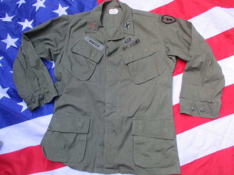 1969 VIETNAM WAR US ARMY SLANT POCKET combat JACKET OG107 GREEN 25TH INFANTRY airborne artillery OFFICER MR
