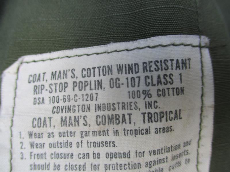 1969 VIETNAM WAR US ARMY SLANT POCKET combat JACKET OG107 GREEN 25TH INFANTRY airborne artillery OFFICER MR