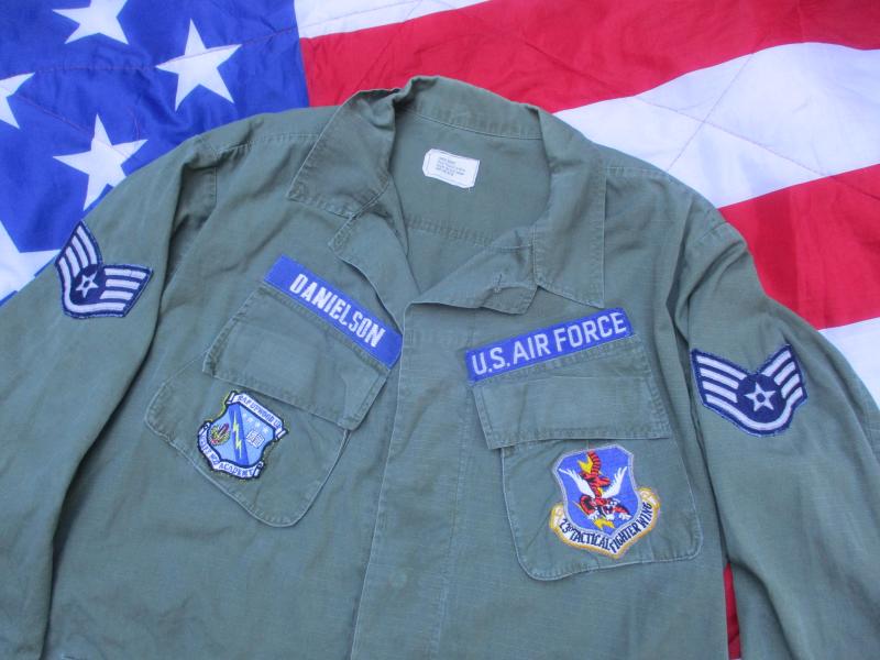 1970 VIETNAM WAR US AIR FORCE USAF SLANT POCKET combat JACKET OG107 GREEN LARGE SHORT