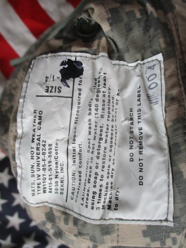 GENUINE US AARMY AMERICAN ISSUE sekri ACU UNIVERSAL camo BOONIE SUN HAT 7 1/4 Medium