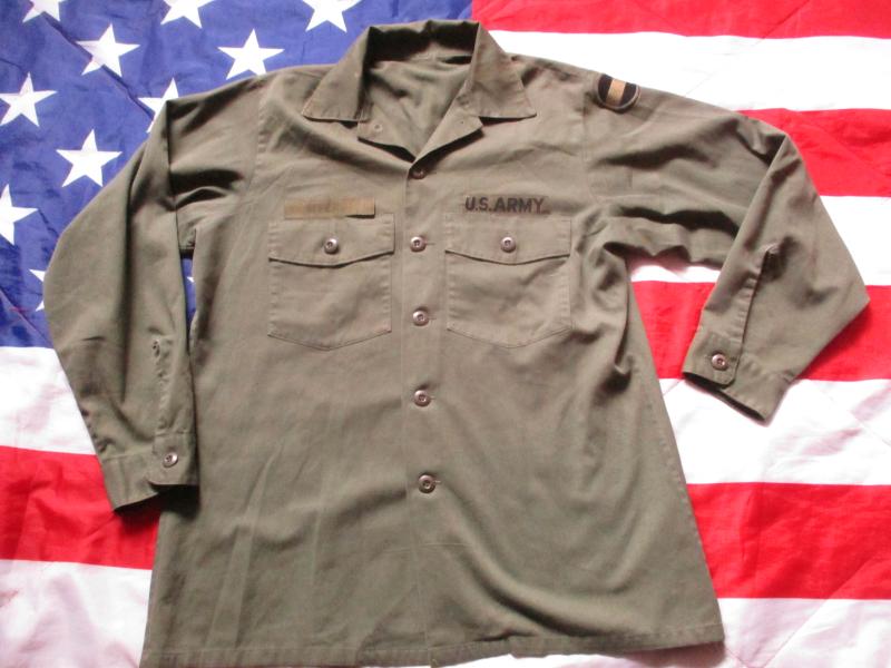 ORIGINAL 1970'S - 80'S ERA US ARMY ISSUE OG 507 green UTILITY SHIRT Vietnam war style L to XL