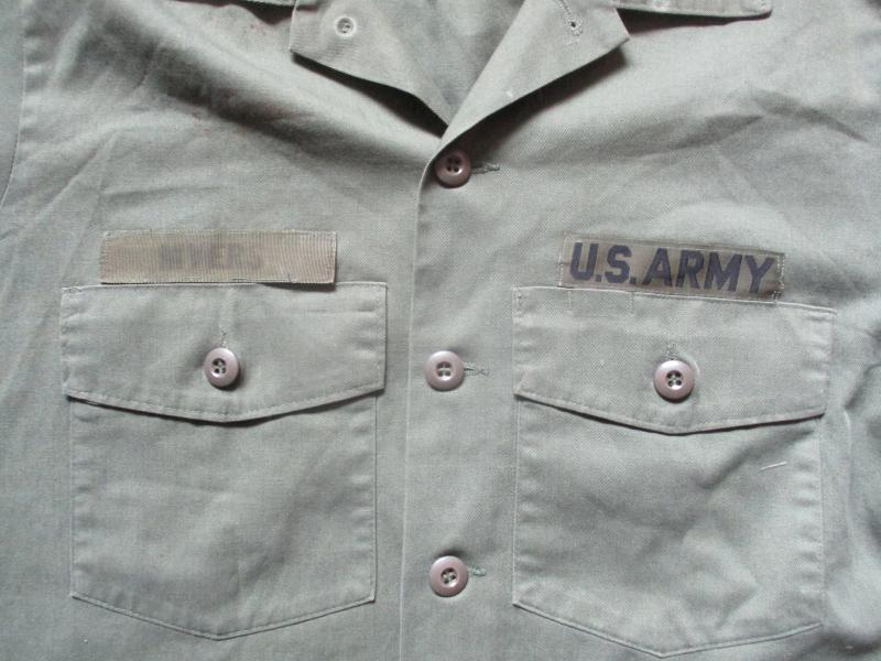 ORIGINAL 1970'S - 80'S ERA US ARMY ISSUE OG 507 green UTILITY SHIRT Vietnam war style L to XL