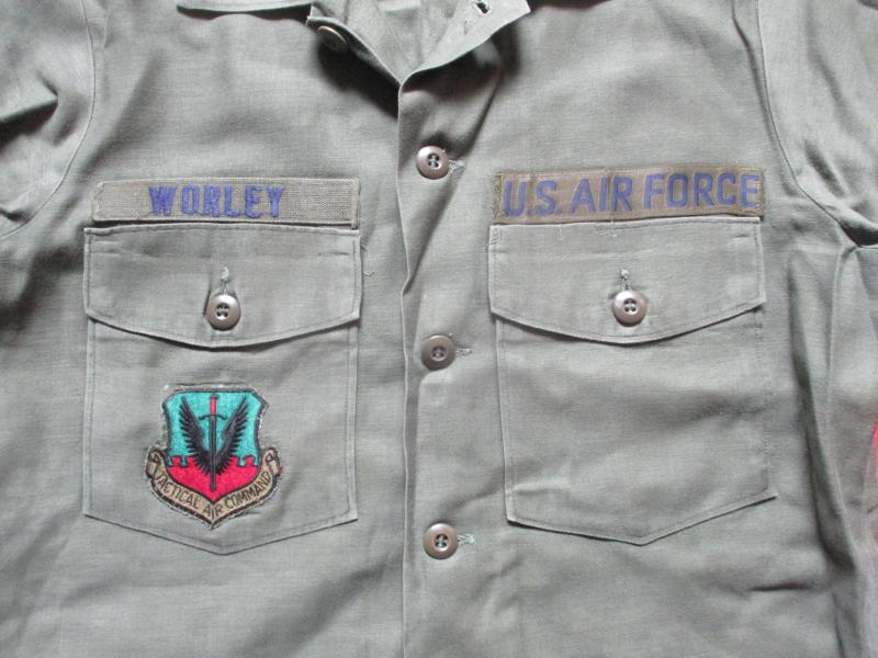 ORIGINAL 1976 US Air FORCE USAF ISSUE VIETNAM WAR OG 107 green UTILITY SHIRT