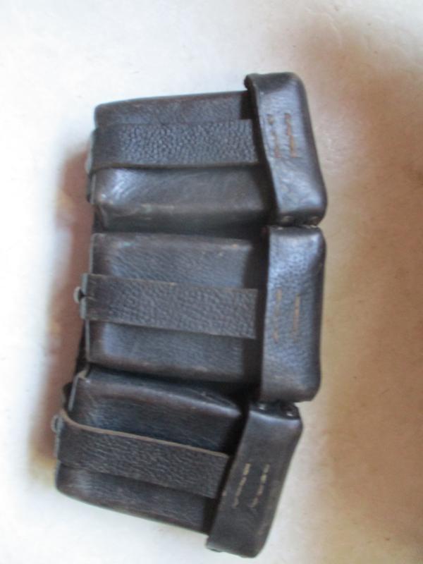 ORIGINAL real WW2 GERMAN ARMY / Waffen SS black LEATHER k98 ammo POUCH