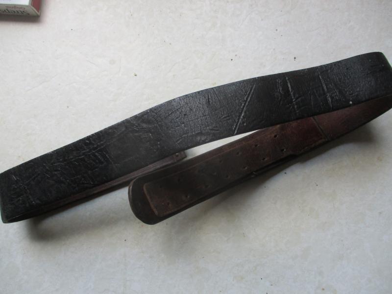 GENUINE ORIGINAL GERMAN ARMY / WAFFEN SS WW2 BLACK LEATHER BELT