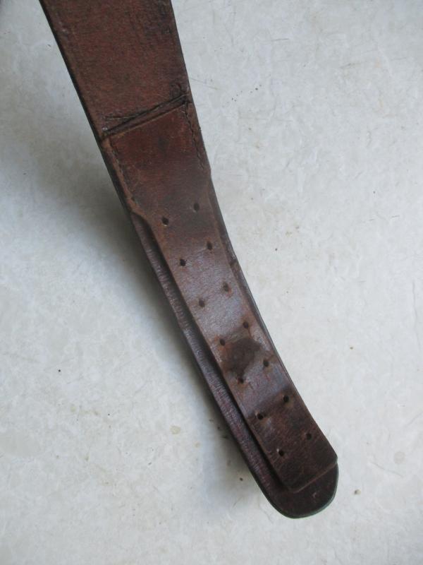 GENUINE ORIGINAL GERMAN ARMY / WAFFEN SS WW2 BLACK LEATHER BELT