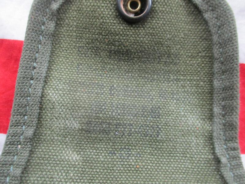 US ARMY issue VIETNAM WAR M56 M 1956 WEBBING COMPASS / FFD POUCH & 1973 BANDAGE