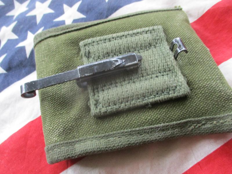 US ARMY issue VIETNAM WAR M56 M 1956 WEBBING COMPASS / FFD POUCH & 1973 BANDAGE