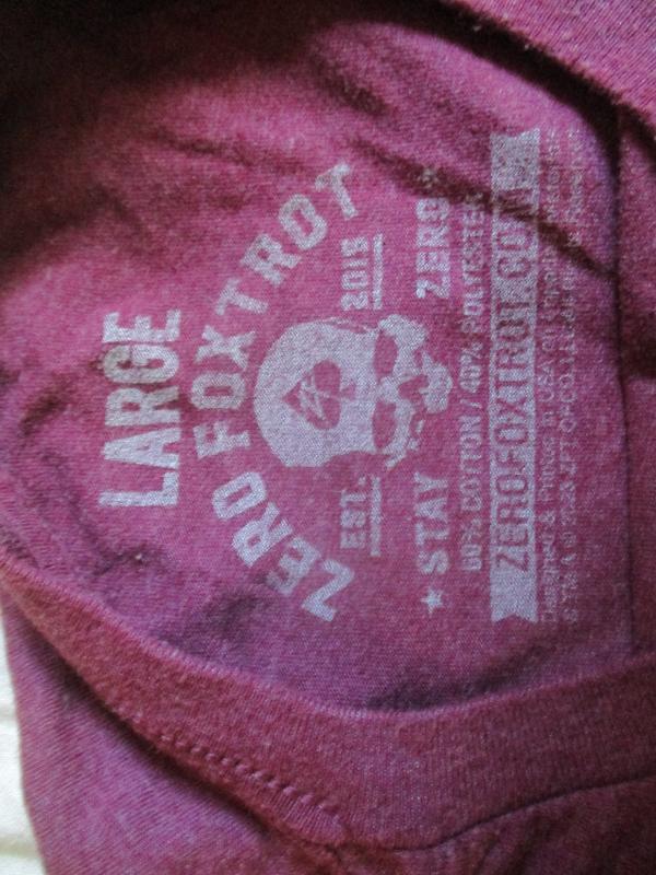 ZERO FOXTROT drink coffee stack bodies T SHIRT airborne maroon LARGE