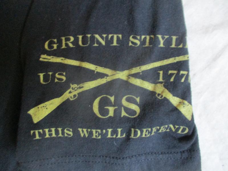 real GRUNT STYLE usa AMERICAN FALG SKULL military gear T SHIRT large