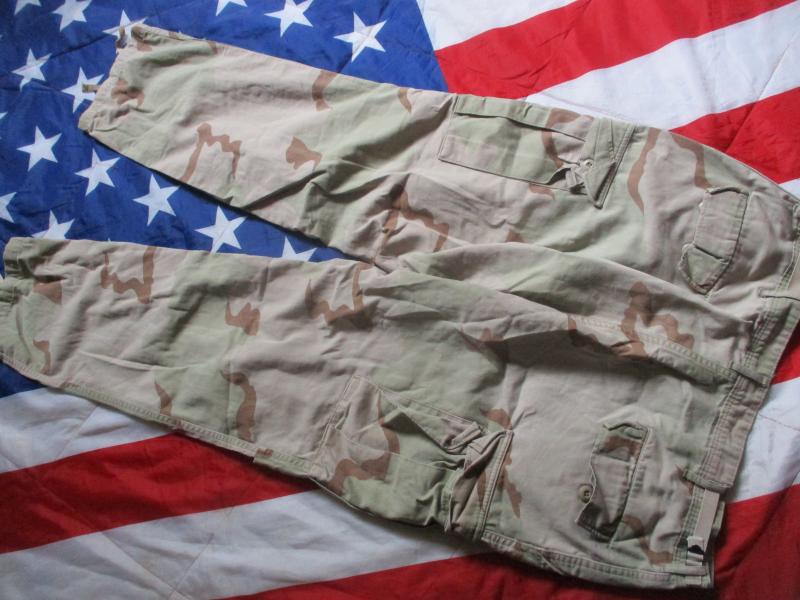 rare GENUINE 1991 issue USA usmc GULF WAR 1 tri desert CAMO BDU TROUSERS m65 XL R