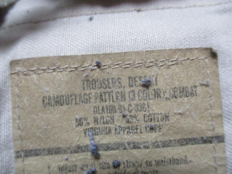 rare GENUINE 1991 issue USA usmc GULF WAR 1 tri desert CAMO BDU TROUSERS m65 XL R