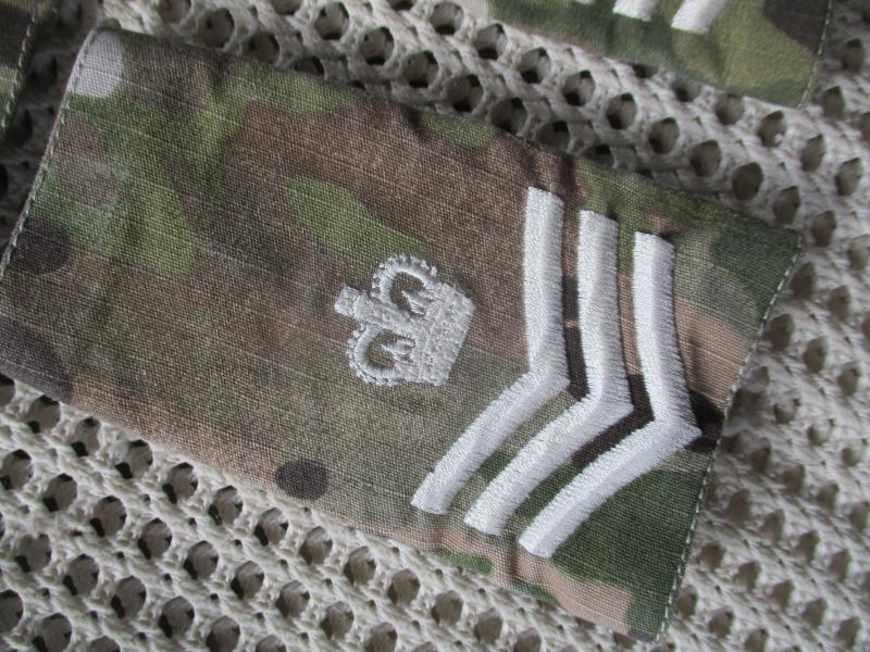 4 BRITISH ARMY slip on RANK slide slides badges MTP MULTICAM C/SGT S/SGT