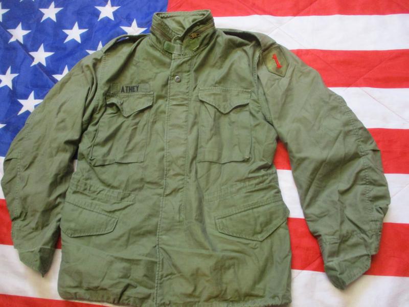 genuine US ARMY ISSUE VIETNAM WAR worn OG 107 usa M65 COAT COMBAT jacket 1ST INFANTRY DIVISION 